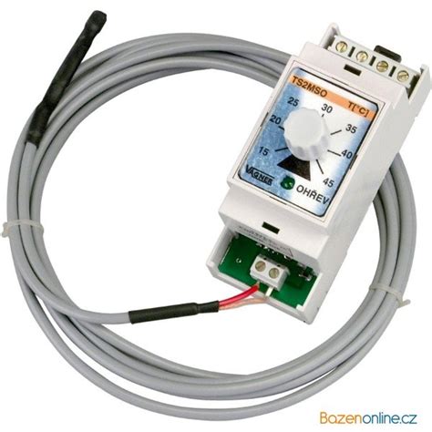 Ilustrácia regulátora teploty na DIN lištu v rozvádzači