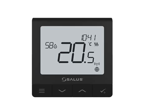 Detailný pohľad na moderný termostat Salus Quantum s LCD displejom