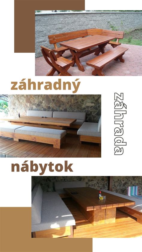 Príklady drevených exteriérových prvkov (záhradný nábytok, plot, terasa)