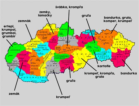 Mapa Slovenska zobrazujúca dominantné typy vykurovania v rôznych regiónoch