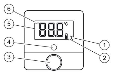 Detailný pohľad na podsvietený displej termostatu s veľkými číslicami