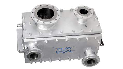 Schematické znázornenie laserom zváraného výmenníka tepla Alfa Laval Compabloc.