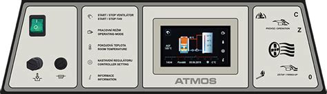 Ovládací panel kotla ATMOS s elektromechanickou reguláciou
