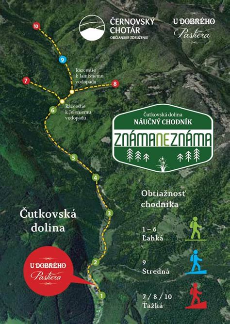 Mapa trasy Náučného chodníka Fraňa Madvu v Strážovských vrchoch