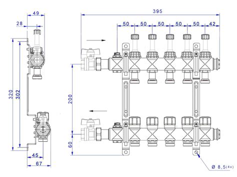 Detailný pohľad na mosadzný a nerezový rozdeľovač so zameraním na hrúbku steny a spracovanie závitov