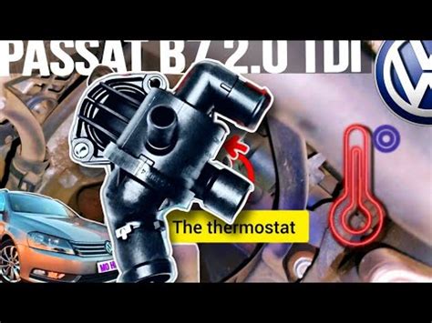 Umiestnenie termostatu v motore VW Passat B5.5 (schematicky)