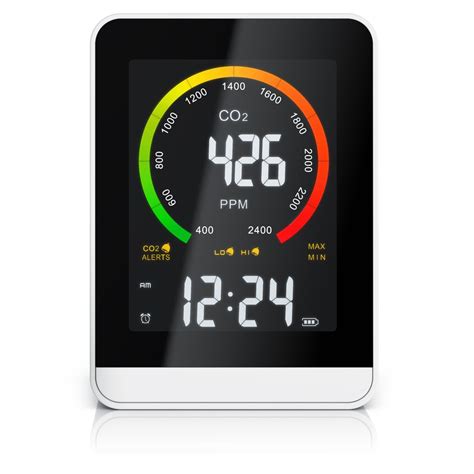 produktové foto: Digitálny merač CO2 pre domácnosť s farebnou indikáciou