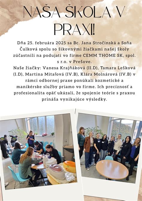 Ilustračná fotografia študentov na praxi vo firme.