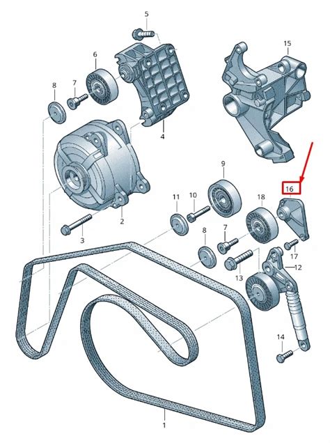 Schéma uloženia hnacieho remeňa pre VW 1.9 SDI