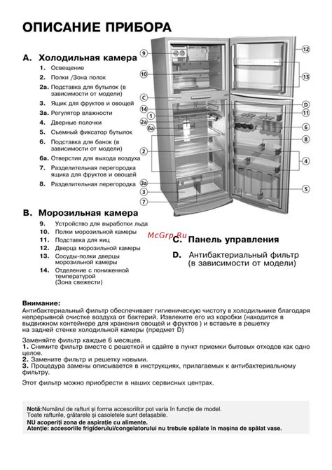 Schéma vnútorných komponentov chladničky Whirlpool ARC 5725 1