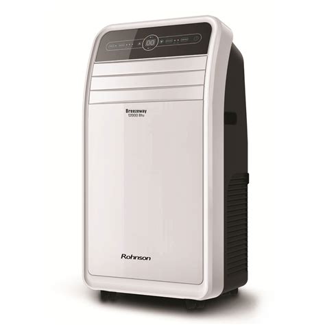 Tematické foto: Mobilná klimatizácia Rohnson R885 v interiéri obývacej izby, so zobrazeným digitálnym ovládacím panelom a diaľkovým ovládačom.