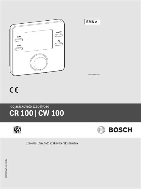 fotografia displeja regulátora Bosch CW 100 s vyobrazenými funkciami