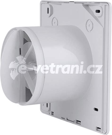 Detailný pohľad na axiálny ventilátor Elicent E-STYLE 100 PRO s vyznačenou spätnou klapkou.