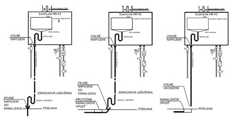 Detail odvodu kondenzátu z kondenzačného kotla s príslušným sifónom a neutralizátorom.