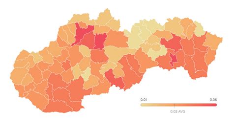 Mapa Slovenska s vyznačenými oblasťami s riadením kvality ovzdušia