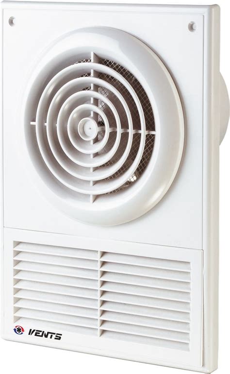 Dizajn axiálneho ventilátora zo bieleho ABS plastu s kruhovou prednou mriežkou