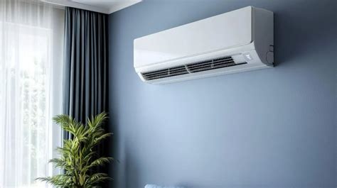 Ilustrácia zobrazujúca modernú klimatizačnú jednotku v interiéri.