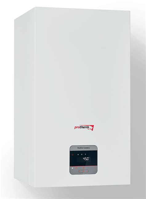 Ilustrácia rôznych modelov kotlov Protherm Panther Condens s označením ich výkonu a typu ohrevu.