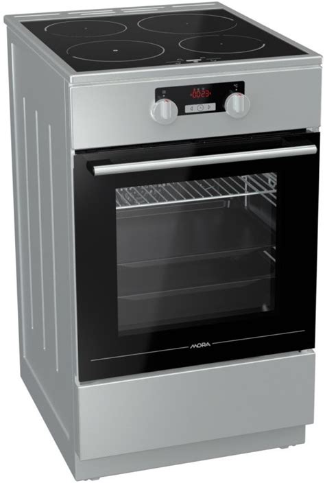 Detail moderného sporáka s detailmi z nerezu a sklokeramickou platňou