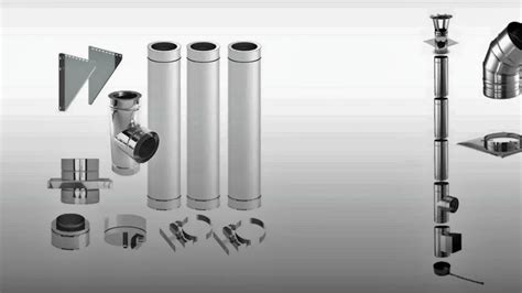 Ilustrácia komínového systému pre kondenzačný kotol s vyznačenými vrstvami a materiálmi.