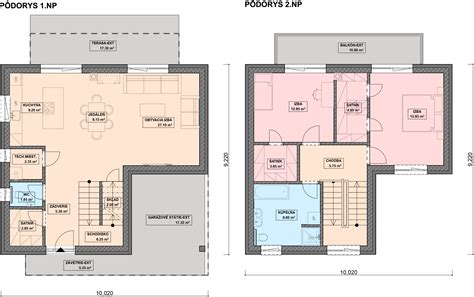 Pôdorys rodinného domu s vyznačenými rozvodmi vody, kanalizácie, plynu a elektroinštalácie