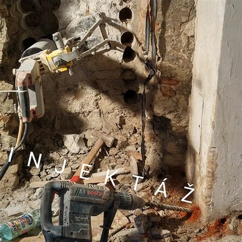 vizualizácia chemickej injektáže do muriva