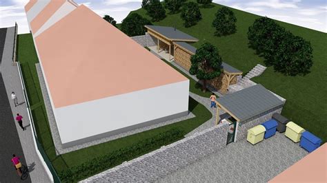 vizualizácia procesu odkopania múru a drenáže