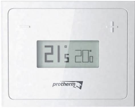 Detail displeja regulátora Protherm MiGo zobrazujúci aktuálnu a požadovanú teplotu.