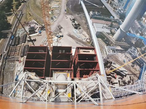 Detail membránových stien spaľovacej komory parného kotla VOKP s izoláciou