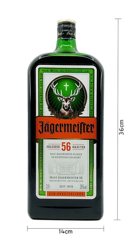 Detail etikety Jägermeister s indikátorom teploty (modrý pohárik).
