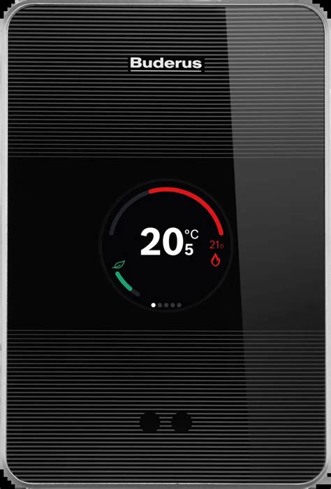 Ilustrácia inteligentného termostatu Buderus Logamatic TC100 na stolovom stojane.