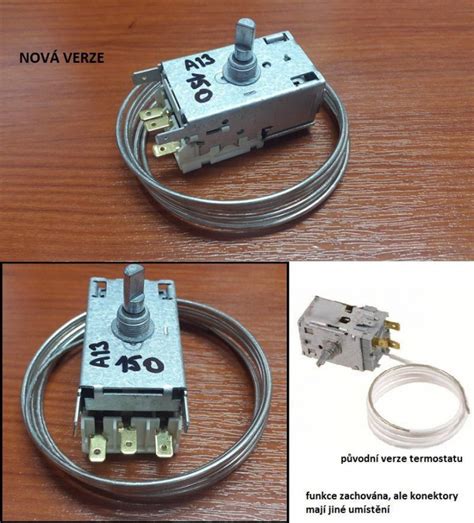 Detailný pohľad na termostat Ranco K59-H2805 s vyznačenou kapilárou