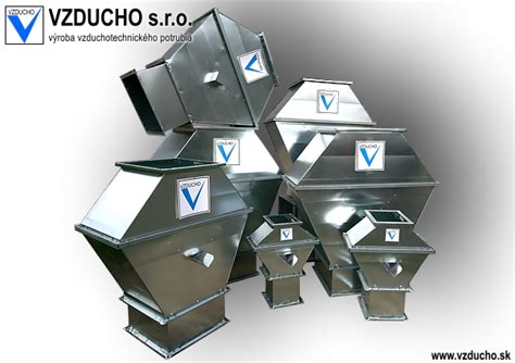 Ilustrácia spojky pre obdĺžnikové vzduchotechnické potrubie s detailmi spojovacích prvkov.