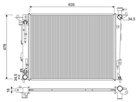 detail chladiča motora s lamelami a trubkami
