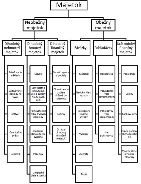 Schéma znázorňujúca delenie majetku na stavby a technologické zariadenia