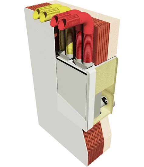 Detailne zobrazenie zapustenej lokálnej rekuperácie Meltem WRG II v stene