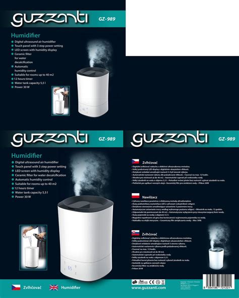 Ilustračná fotografia zvlhčovača vzduchu Guzzanti GZ 987 v modernom interiéri.