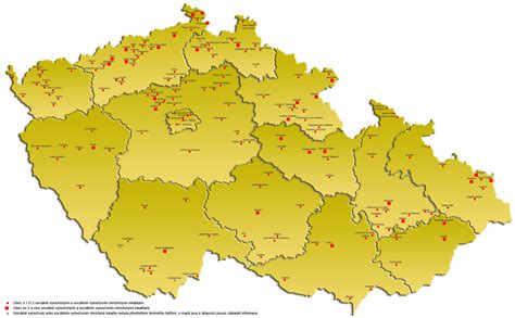 Ilustračná schéma alebo mapa s vyznačenými lokalitami nálezov teplovzdušných pecí.
