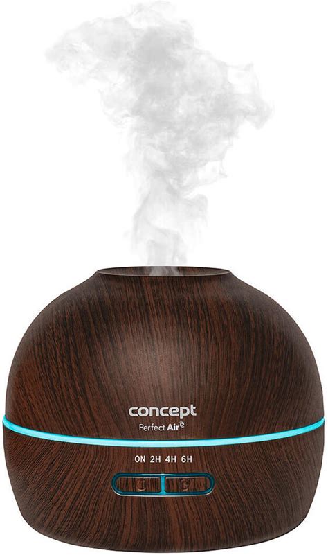Ilustračná fotografia zvlhčovača vzduchu Concept Perfect Air ZV1006 Wood s farebným podsvietením