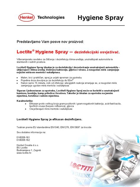 Produkt LOCTITE Hygiene Spray v balení