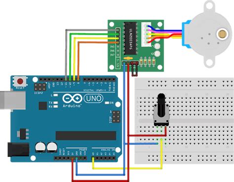 Schéma krokového motora s vyznačenými vinutiami a rotorom