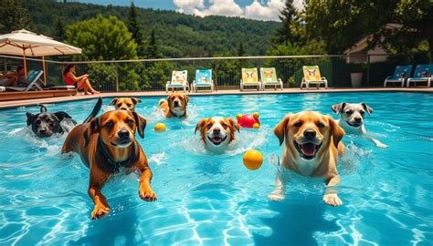 Pes sa osviežuje v bazéniku pre psov