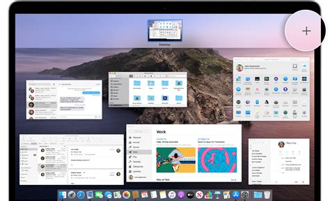 Screenshot rozhrania Mission Control v macOS