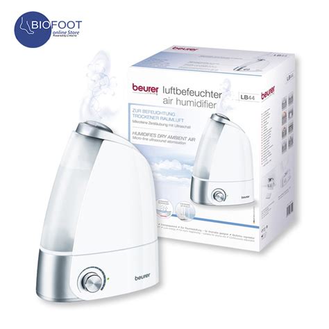 Infografika zobrazujúca kľúčové parametre zvlhčovača Beurer LB 44