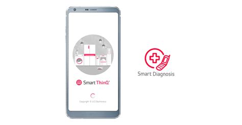 Ilustrácia znázorňujúca prepojenie chladničky LG so smartfónom cez aplikáciu ThinQ pre účely Smart Diagnosis.