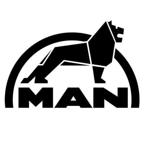 Historické logo MAN s levom a moderné logo MAN