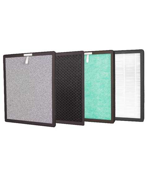 Ilustrácia rôznych typov filtrov používaných v čističkách vzduchu