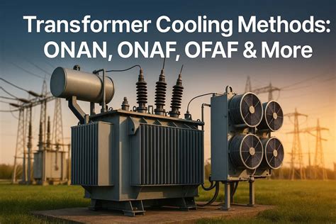 Porovnávacia infografika metód chladenia transformátorov (ONAN, ONAF, OFAF)