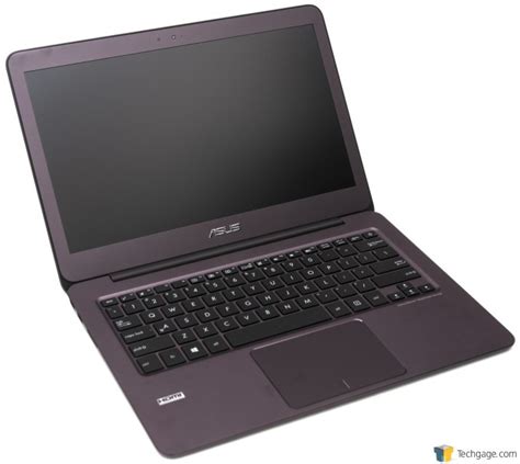 Detail ultrabooku Asus ZenBook UX305 so zameraním na tenký profil a hliníkové telo