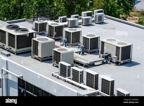 Thematic photo of a modern air conditioning unit installed in a commercial building